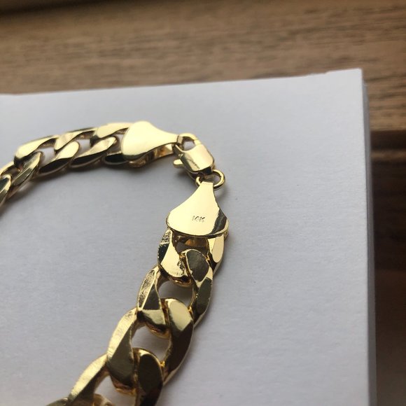 NEW 14KT 12MM STAMPED THICK 8" BRACELET!